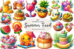 Summer Tropical Food Clipart Bundle - CraftNest - Digital Crafting and Art