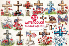 Memorial Day Cross Clipart Bundle 6 - CraftNest - Digital Crafting and Art