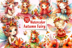Cute Autumn Fairy Clipart Bundle - CraftNest - Digital Crafting and Art