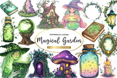 Magical Garden Purple Fairies Clipart Bundle - CraftNest - Digital Crafting and Art