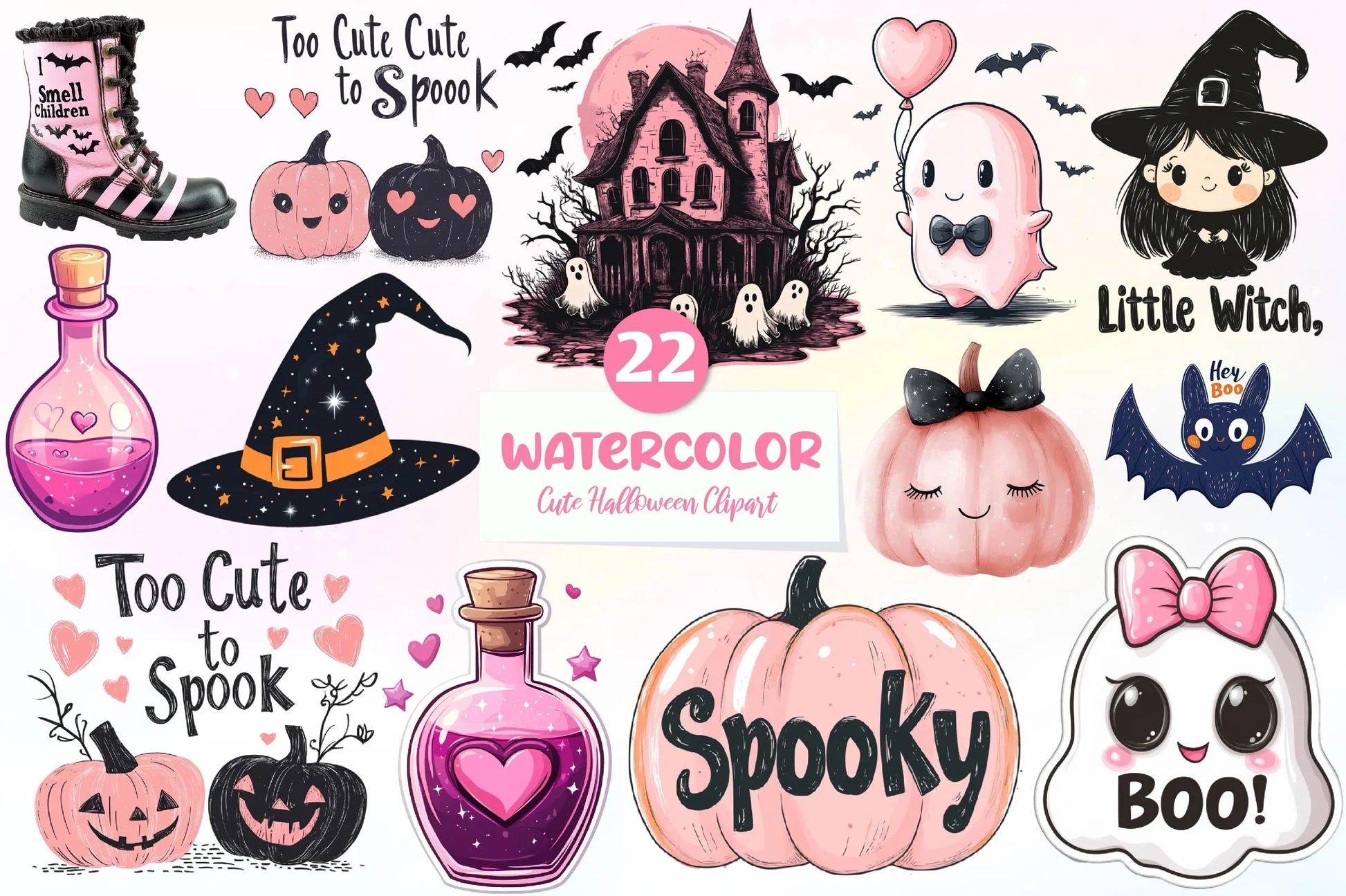 Cute Halloween Clipart Bundle 2 - CraftNest - Digital Crafting and Art
