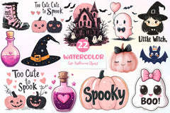 Cute Halloween Clipart Bundle 2 - CraftNest - Digital Crafting and Art