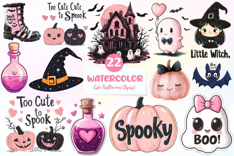 Cute Halloween Clipart Bundle 2 - CraftNest - Digital Crafting and Art