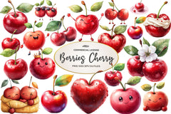 Cherry Fruit Berries Cherry Clipart Bundle - CraftNest - Digital Crafting and Art