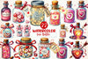 Love Bottle Valentines Day Clipart Bundle