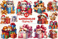 Christmas Cat Gift Box Clipart Bundle - CraftNest - Digital Crafting and Art