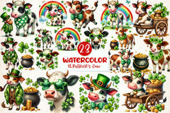 St Patrick S Cow Clipart Bundle - CraftNest - Digital Crafting and Art
