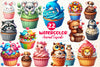 Cute Valentine Animal Cupcake Clipart Bundle