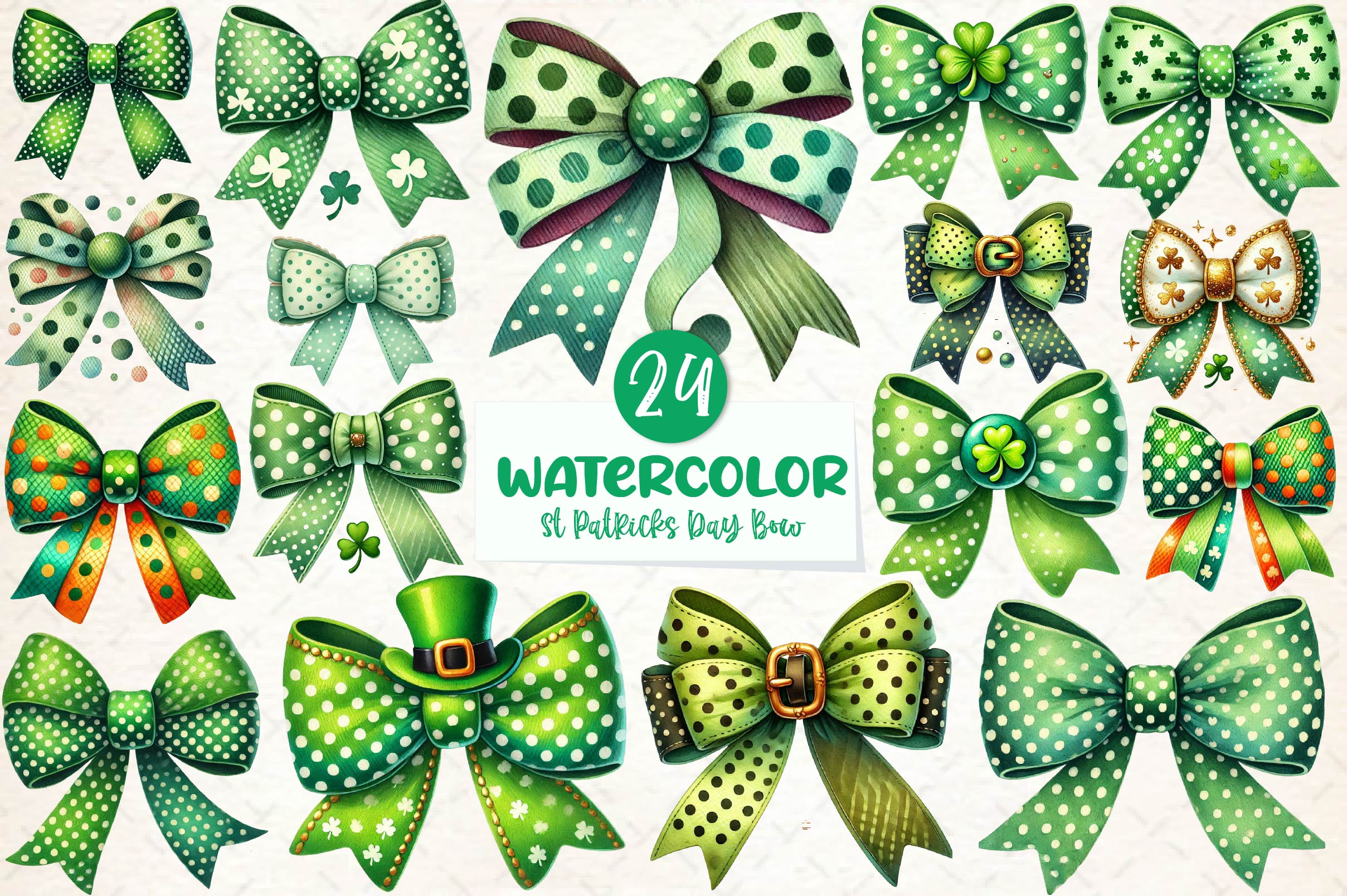 St Patricks Day Bow Clipart Bundle - CraftNest - Digital Crafting and Art