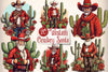 Vintage Western Cowboy Santa Clipart Bundle