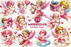 Cute Pink Valentine Cupid Clipart Bundle