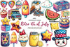Kawaii Retro 4th Of July Clipart Bundle