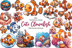 Cute Clownfish Clipart Bundle - CraftNest - Digital Crafting and Art