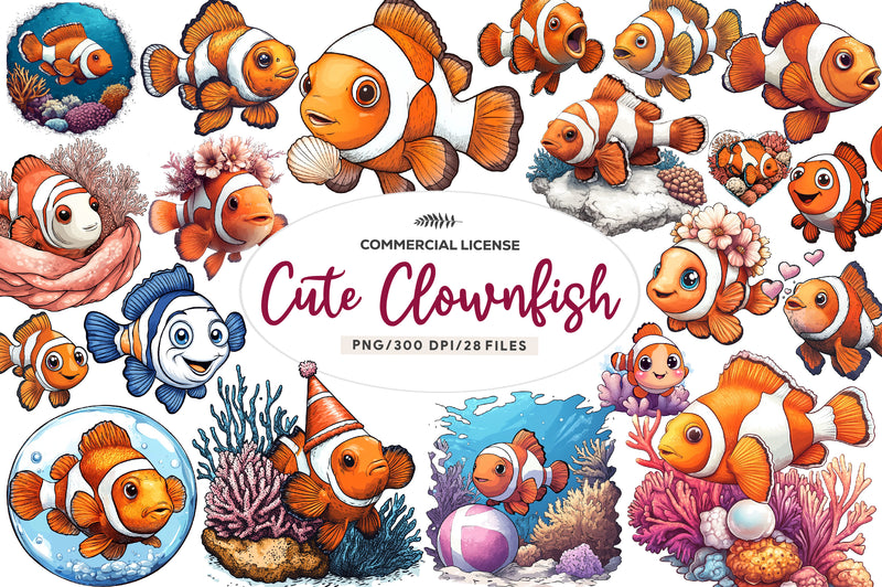 Cute Clownfish Clipart Bundle - CraftNest - Digital Crafting and Art