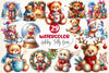 Festive Holiday Teddy Bear Clipart Bundle