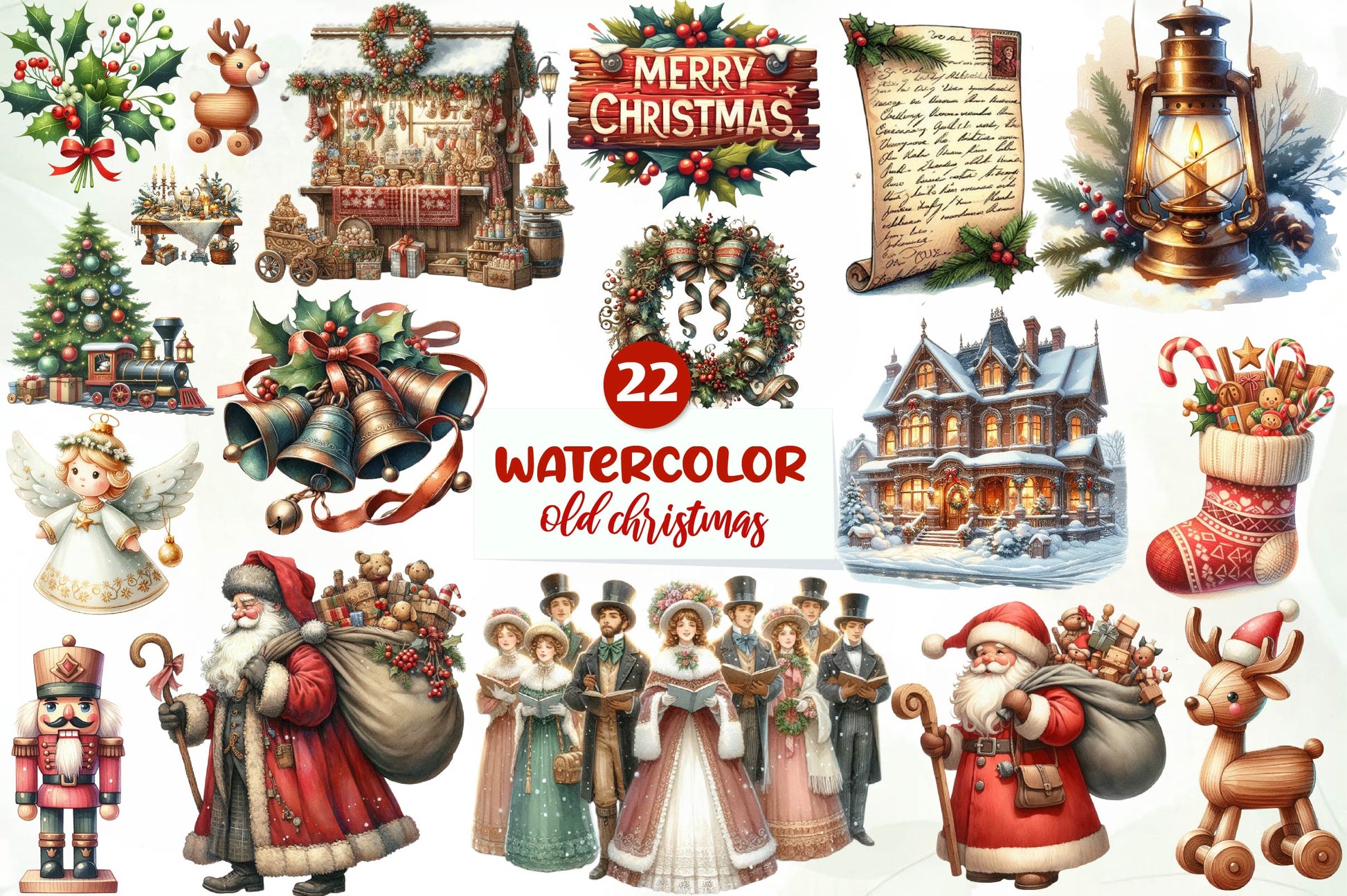 Good Old Christmas Clipart Bundle - CraftNest - Digital Crafting and Art