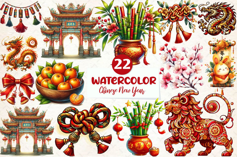 Chinese New Year Clipart Bundle - CraftNest - Digital Crafting and Art
