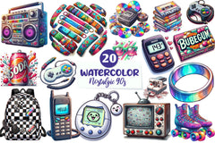 Nostalgic 90s Clipart Bundle - CraftNest - Digital Crafting and Art