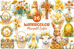 Marigold Easter Clipart Bundle - CraftNest - Digital Crafting and Art