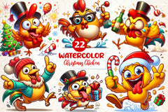 Christmas Funny Chicken Clipart Bundle 1 - CraftNest - Digital Crafting and Art