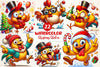 Christmas Funny Chicken Clipart Bundle 1
