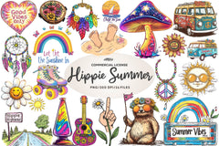 Hippie Summer Clipart Bundle - CraftNest - Digital Crafting and Art