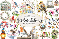Spring Birdwatching Clipart Bundle - CraftNest - Digital Crafting and Art
