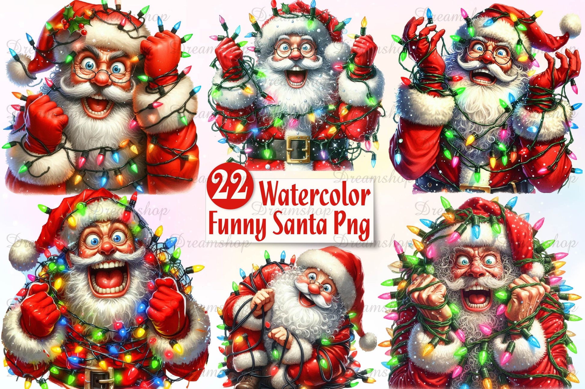 Funny Christmas Santa Clipart Bundle 2 - CraftNest - Digital Crafting and Art