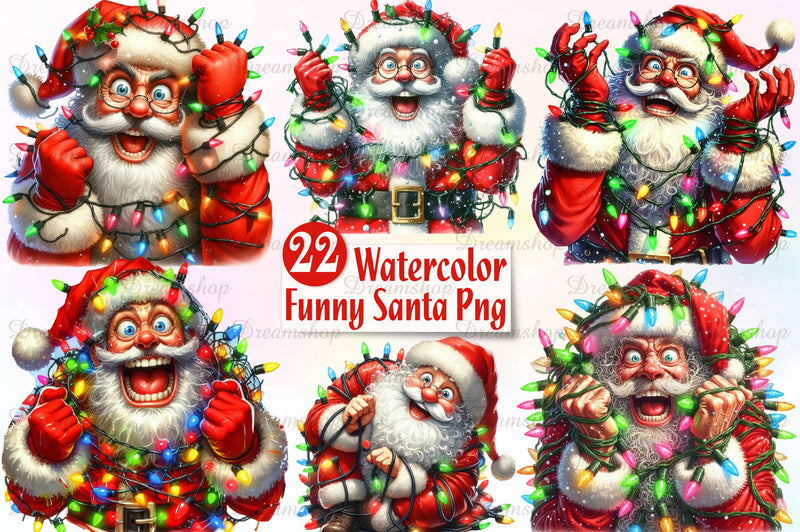 Funny Christmas Santa Clipart Bundle 2 - CraftNest - Digital Crafting and Art