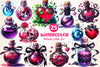 Valentine Gothic Love Potions Clipart Bundle