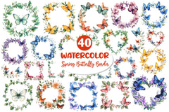 Spring Butterfly Border Clipart Bundle 2 - CraftNest - Digital Crafting and Art
