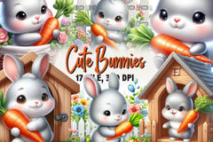 Bunny Bunnies Rabbit Clipart Bundle - CraftNest - Digital Crafting and Art