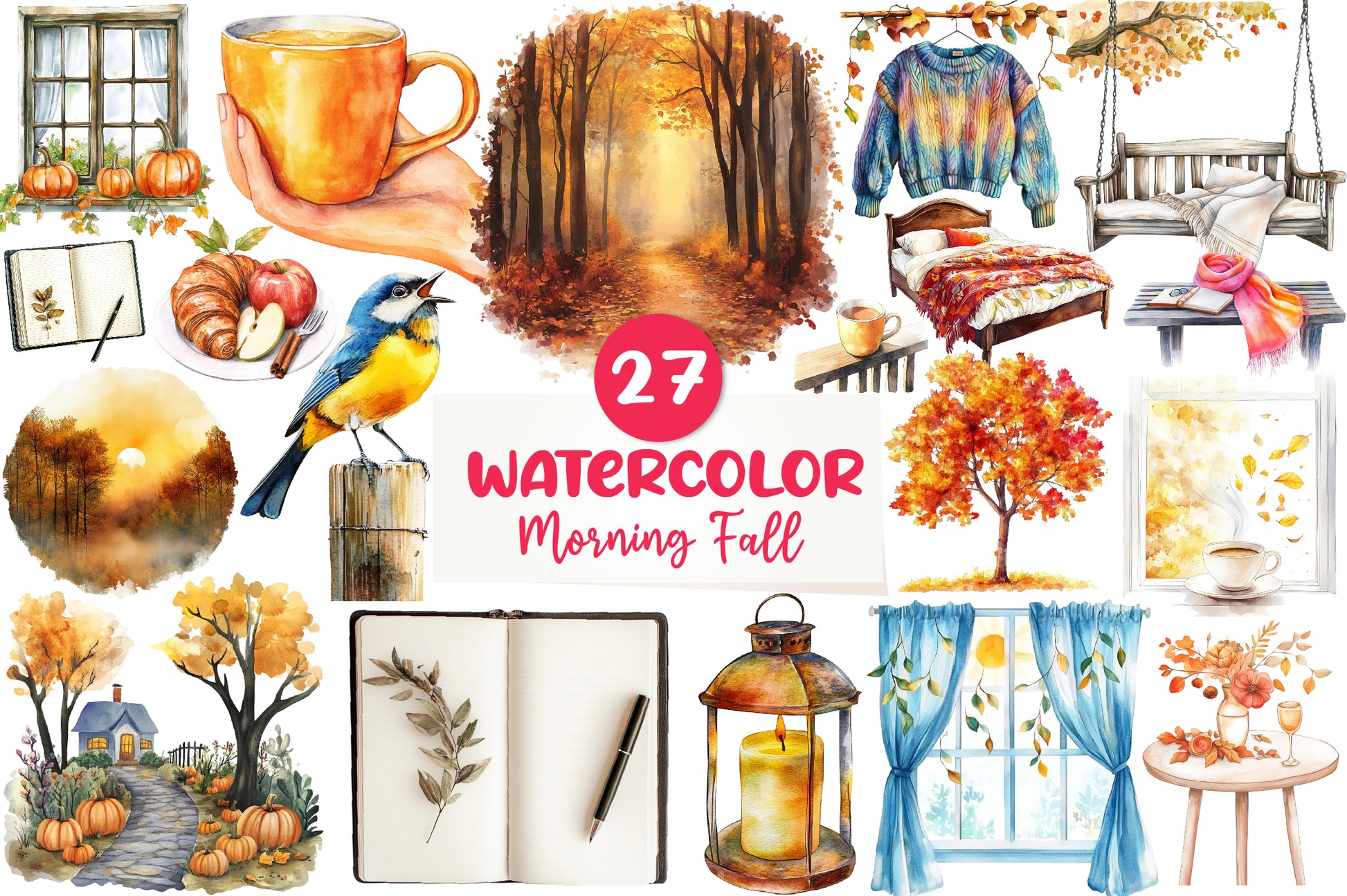 Morning And Fall Clipart Bundle - CraftNest - Digital Crafting and Art