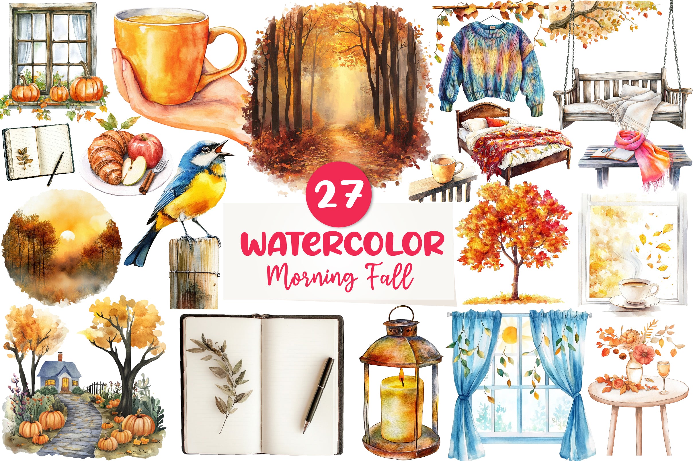Morning And Fall Clipart Bundle - CraftNest - Digital Crafting and Art
