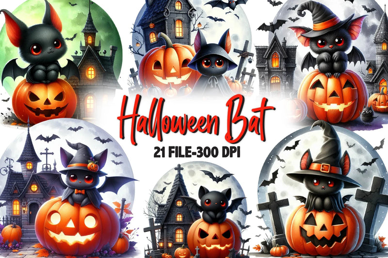 Halloween Bat Clipart Bundle 1 - CraftNest - Digital Crafting and Art