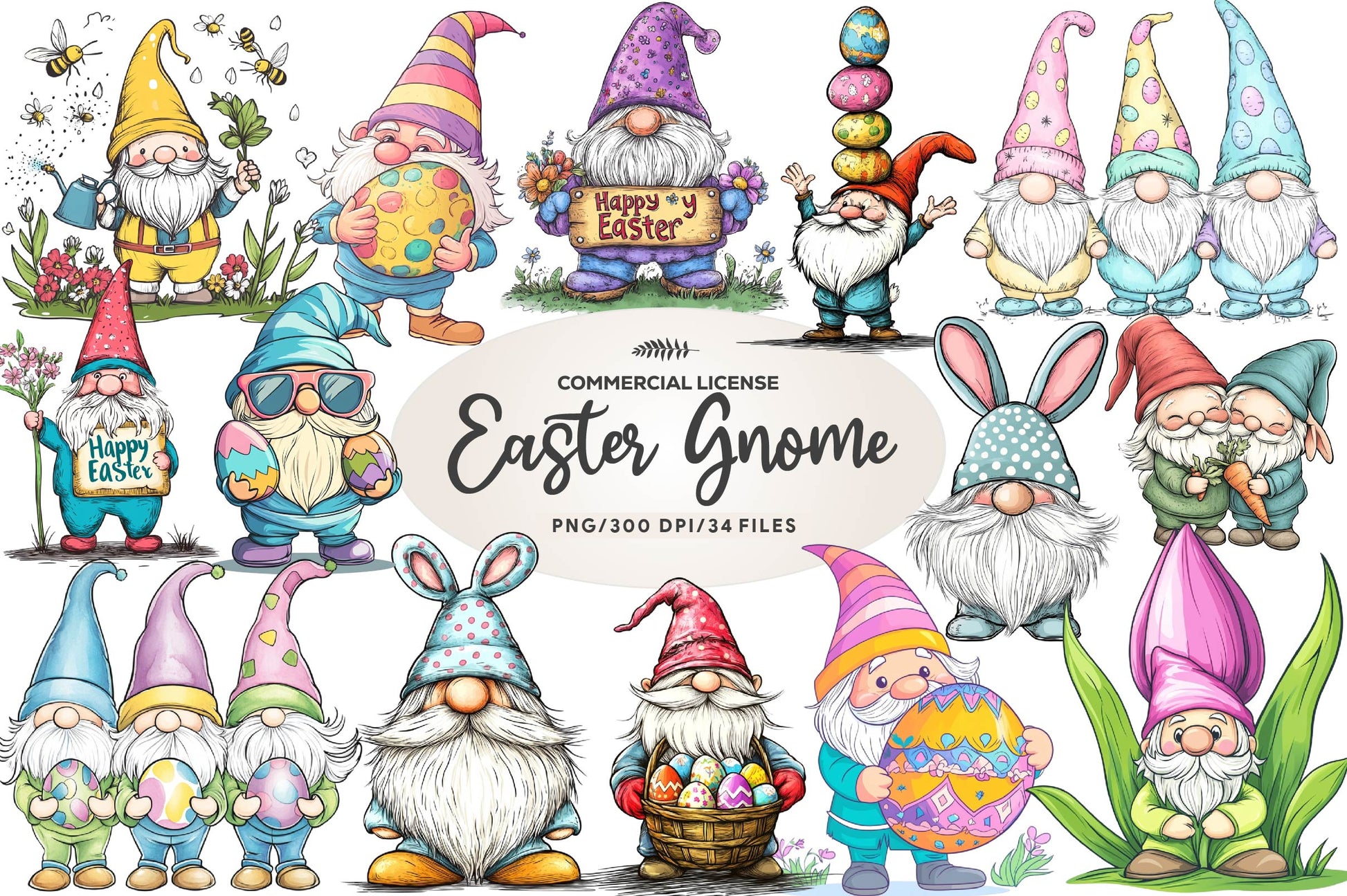 Easter Gnome Clipart Bundle 2 - CraftNest - Digital Crafting and Art