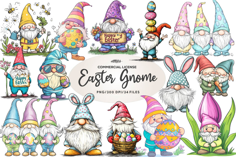 Easter Gnome Clipart Bundle 2 - CraftNest - Digital Crafting and Art