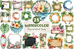 Summer Tropical Blank Signs Clipart Bundle - CraftNest - Digital Crafting and Art