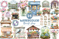 Spring Florist Shop Clipart Bundle - CraftNest - Digital Crafting and Art