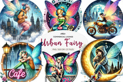 Urban Fairy Round Set Clipart Bundle - CraftNest - Digital Crafting and Art
