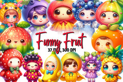 Funny Fruit Clipart Bundle 1 - CraftNest - Digital Crafting and Art