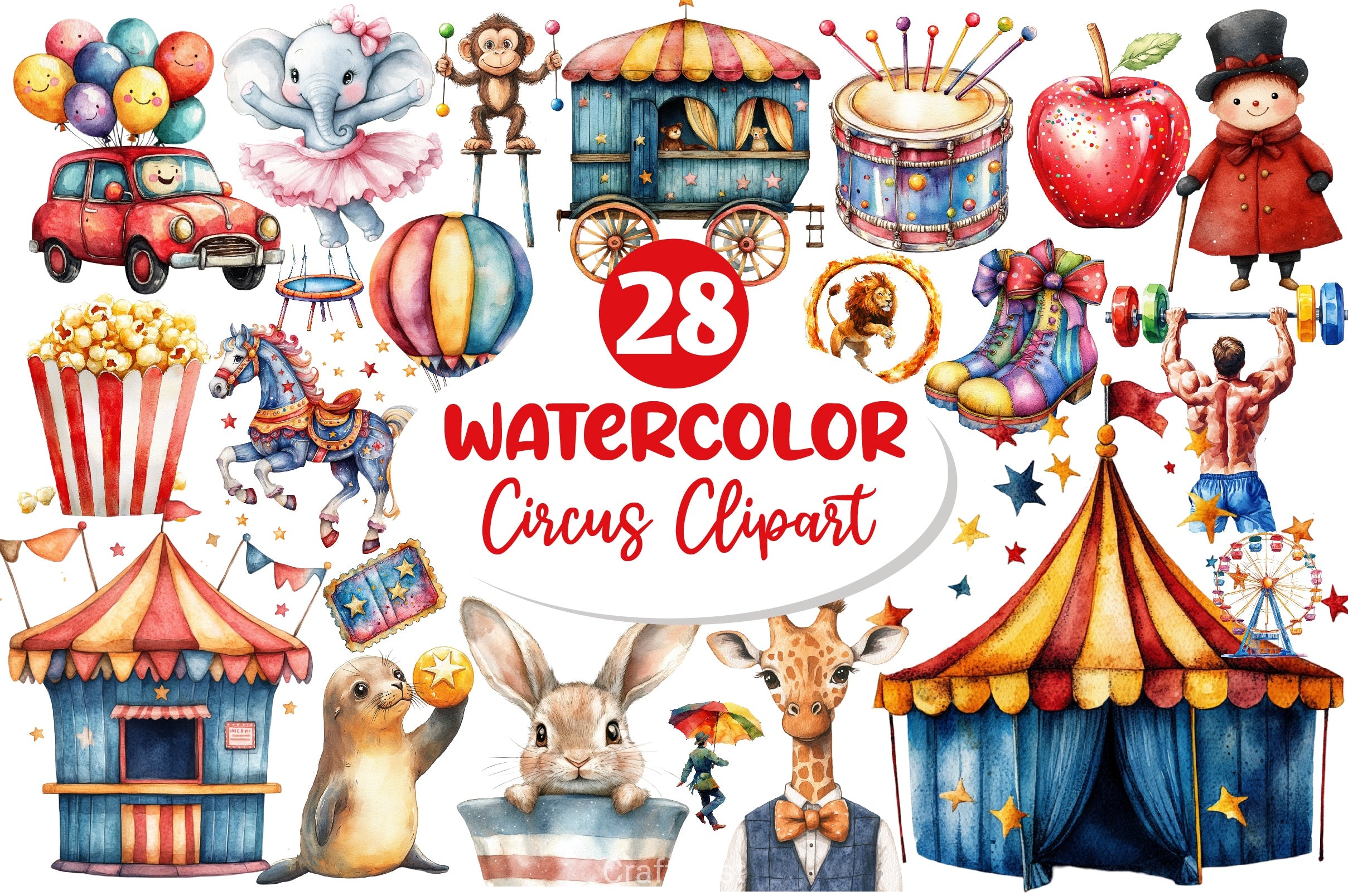 Circus Clipart Bundle - CraftNest - Digital Crafting and Art