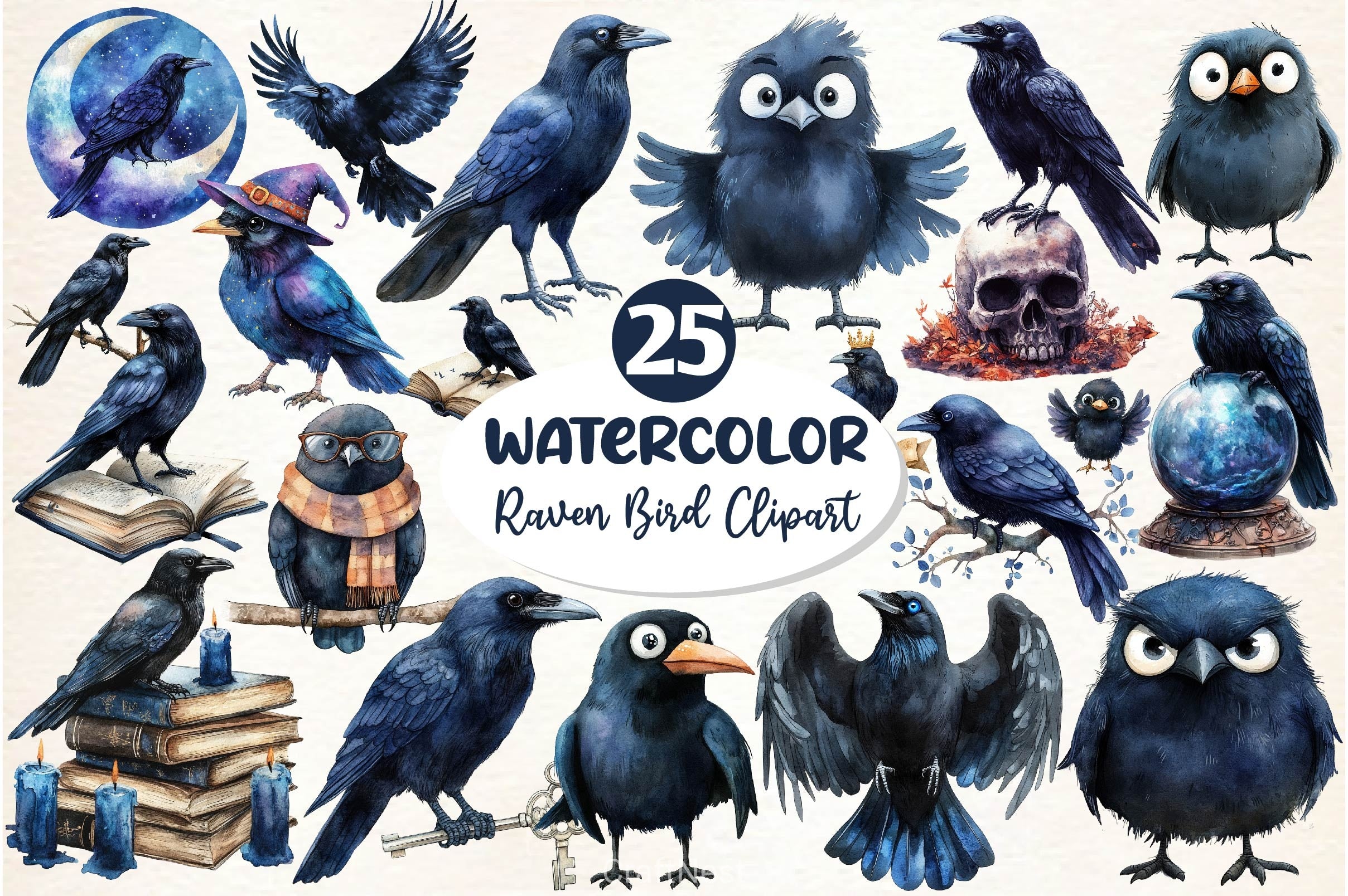 Raven Bird Clipart Bundle - CraftNest - Digital Crafting and Art