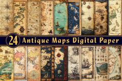 Antique Maps Digital Paper - CraftNest - Digital Crafting and Art