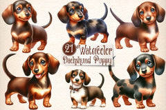 Dachshund Puppy Clipart Bundle - CraftNest - Digital Crafting and Art