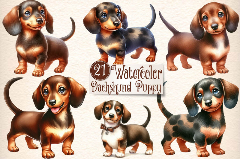 Dachshund Puppy Clipart Bundle - CraftNest - Digital Crafting and Art