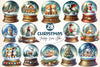 Vintage Christmas Snow Globe Clipart Bundle