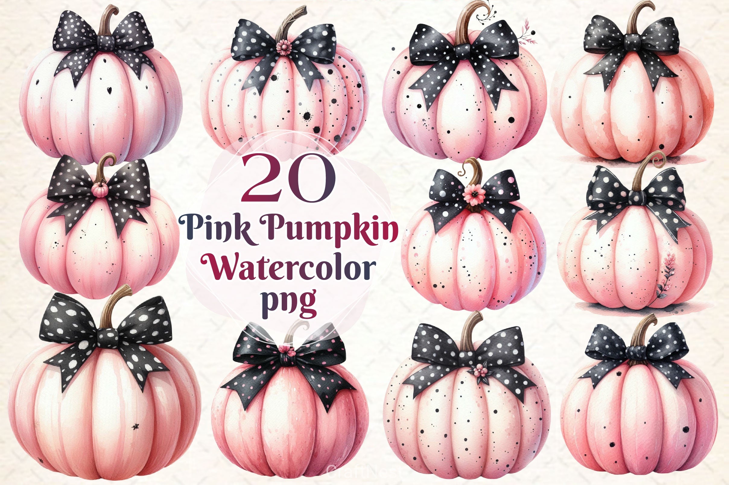 Pink Pumpkin Clipart Bundle 1 - CraftNest - Digital Crafting and Art