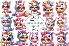 Unicorn Costume For Dogs Clipart Bundle - CraftNest - Digital Crafting and Art