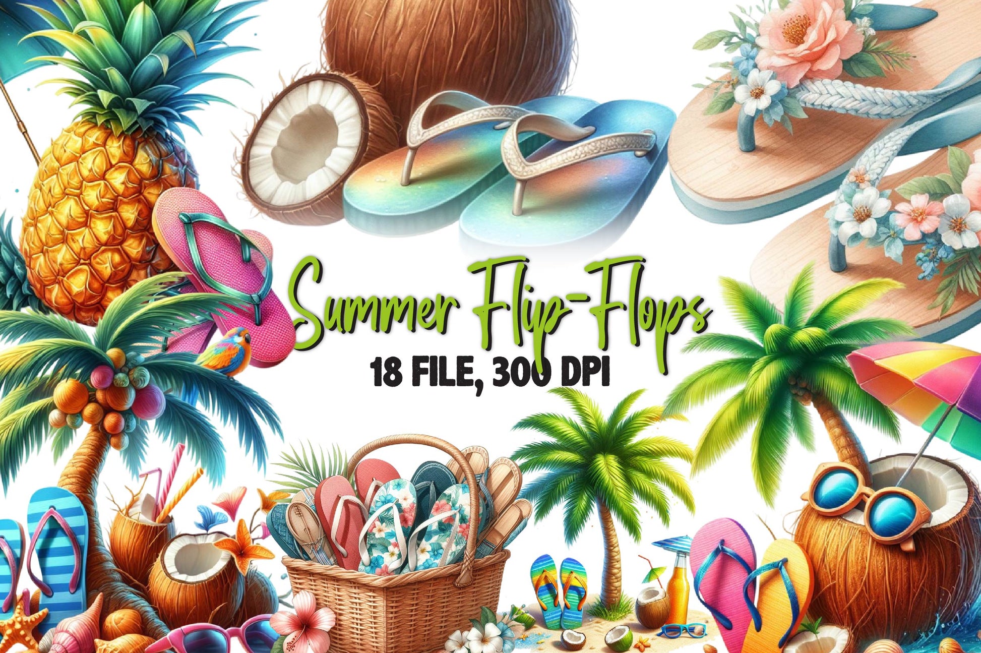 Summer Flip Flops Clipart Bundle 1 - CraftNest - Digital Crafting and Art